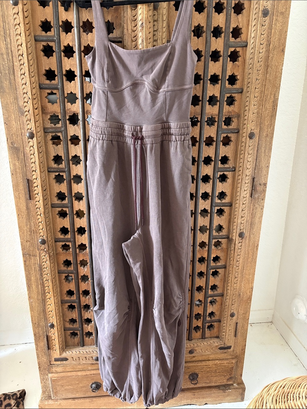 FP Movement by Free People Mauve-Taupe Wide-Leg Jumpsuit